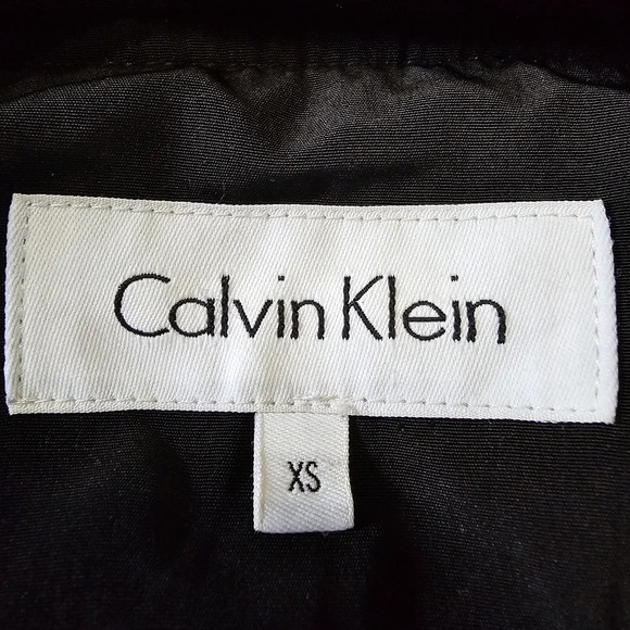 Calvin Klein Quilted Diamond Pattern Faux Fur Black Jacket Size Women's Small - Picture 13 of 14